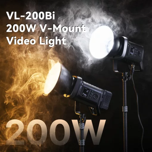 Ulanzi 200W bi-color COB led lámpa, 2700K-6500K, 95CRI, 6 effekt, V-Mount, APP vezérlés, Bowens (UL-L079CNA1)