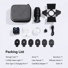 Ulanzi L3 Bi-Color COB, RGB Led, vízálló IP68, 20 effekt , 800mAh, Oled kijelző, mágneses váz, 4cm (UL-L052GBB1)