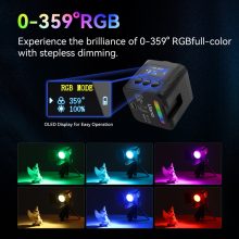 Ulanzi L3 Bi-Color COB, RGB Led, vízálló IP68, 20 effekt , 800mAh, Oled kijelző, mágneses váz, 4cm (UL-L052GBB1)