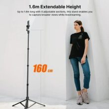 Ulanzi TB64Z selfie állvány, monopod, telefontartó és bluetooth adapter, 160cm max magasság, fekete (UL-T126USB1)
