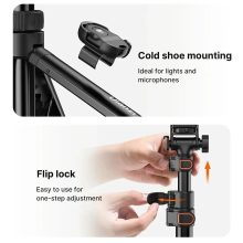 Ulanzi TB64Z selfie állvány, monopod, telefontartó és bluetooth adapter, 160cm max magasság, fekete (UL-T126USB1)