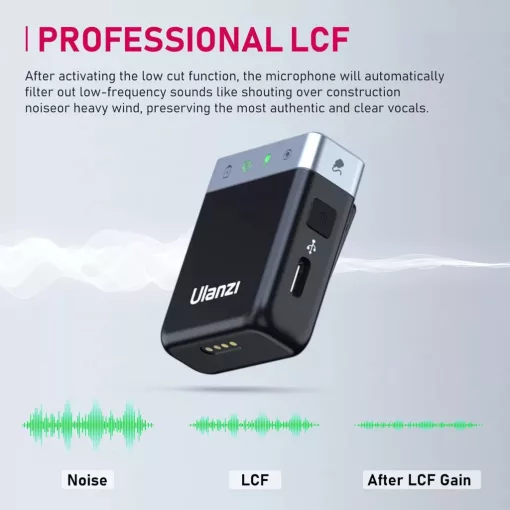 Ulanzi AM18 U-mic 2.4GHz vezeték nélküli duális mikrofon szett, usb-a, usb-c, lightning csatlakozás (UL-A018GBB2)