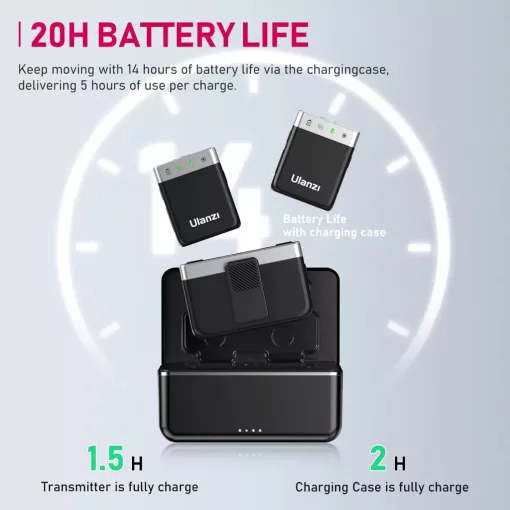 Ulanzi AM18 U-mic 2.4GHz vezeték nélküli duális mikrofon szett, usb-a, usb-c, lightning csatlakozás (UL-A018GBB2)