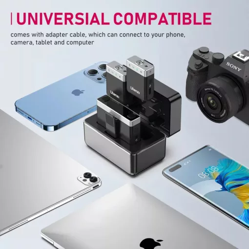 Ulanzi AM18 U-mic 2.4GHz vezeték nélküli duális mikrofon szett, usb-a, usb-c, lightning csatlakozás (UL-A018GBB2)