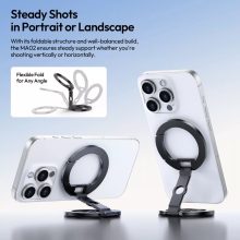 Ulanzi MA02 összehajtható mini állvány, Magsafe kompatibilis telefonokhoz, karabiner, fekete (UL-M067)