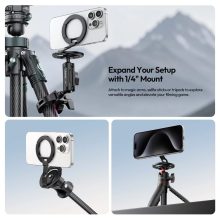 Ulanzi MA02 összehajtható mini állvány, Magsafe kompatibilis telefonokhoz, karabiner, fekete (UL-M067)