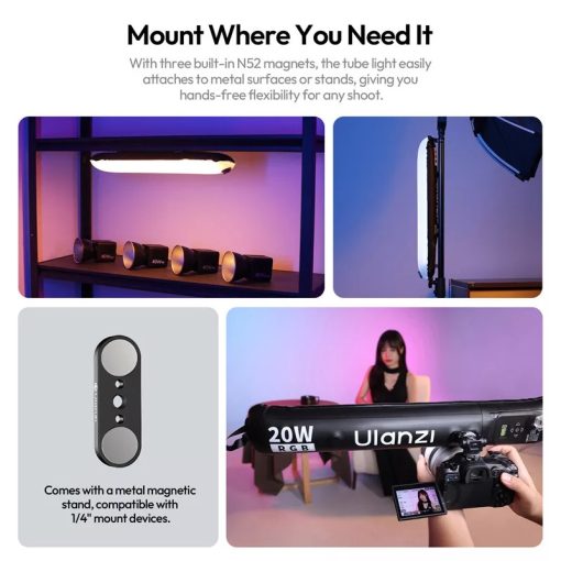 Ulanzi UA20C, 20W, felfújható Led cső, cseppálló, RGB, 1800-10000K, 12 effekt, 2500mAh, 12x90cm (UL-L234)