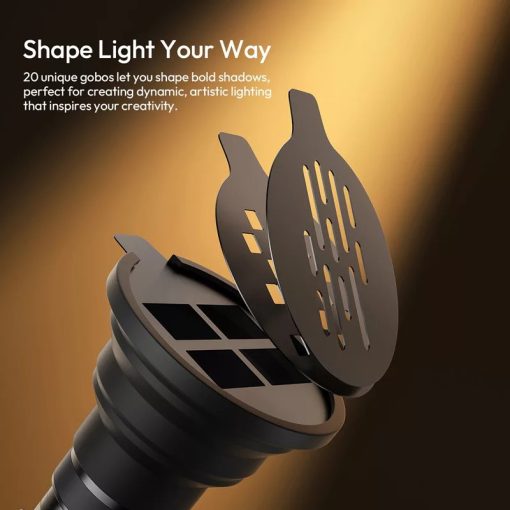 Ulanzi LM01 LED lámpa, WRGB, zseblámpa forma, fókuszálható fény, 20db grafika, 7500mAh, állványmenet (UL-L219)