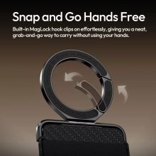 Ulanzi ML25 Magsafe kártya tartó, telefonkitámasztó állvány, tároló rekesz, karabiner, karbon (UL-M095)