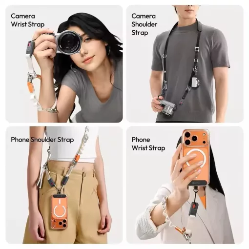 Ulanzi YF01 Y-Flex Strap, nyakpánt, csuklópánt, beépített USB-C kábel, fekete (UL-C092)