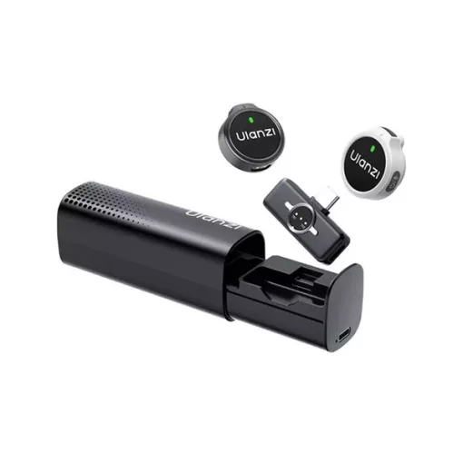 Ulanzi A21 csiptetős vezeték nélküli mikrofon, 2db mikrofon, zajszűrés, USB-C, fekete, fehér (UL-A055)