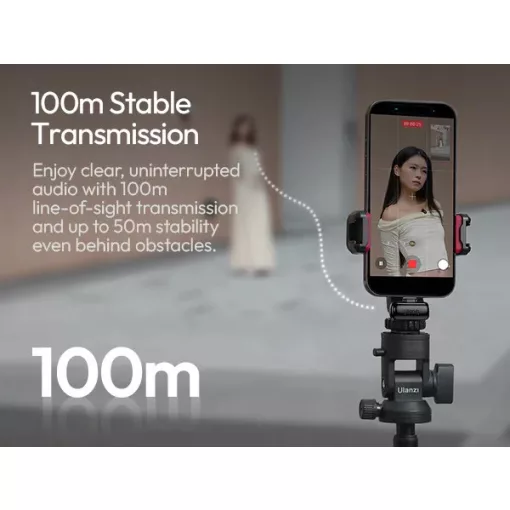 Ulanzi A200 mini csiptetős vezeték nélküli mikrofon, 2db mikrofon, zajszűrés, USB-C, fekete, fehér (UL-A048)