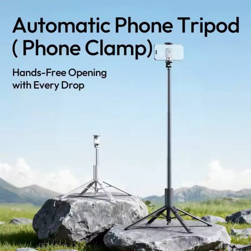 Ulanzi MT-86 automatikusan nyíló selfie állvány, monopod, telefontartó, 153cm, bluetooth, fekete (UL-S023)