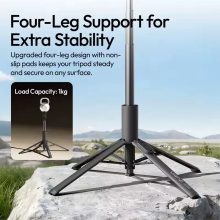 Ulanzi MT-86 automatikusan nyíló selfie állvány, monopod, telefontartó, 153cm, bluetooth, fekete (UL-S023)