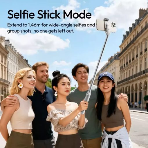 Ulanzi MT-86 automatikusan nyíló selfie állvány, monopod, telefontartó, 153cm, bluetooth, fekete (UL-S023)