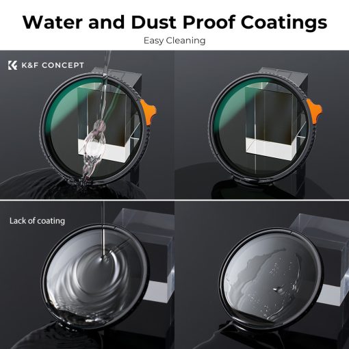 K&F Concept NANO-X Slim, HD, VARIO ND 2-400 változtatható szürkeszűrő, vízlepergető, karcálló, 49mm (KF-01-1458)