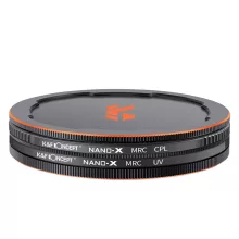 K&F Concept NANO-X series, MCUV + CPL szűrő, vízlepergető, karcálló, fém objektívsapka + tok, 77mm (KF-1665)