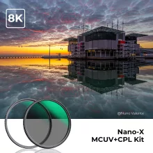 K&F Concept NANO-X series, MCUV + CPL szűrő, vízlepergető, karcálló, fém objektívsapka + tok, 77mm (KF-1665)