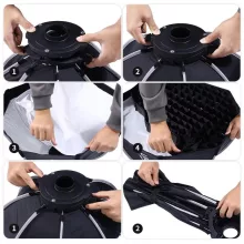 Ulanzi 60cm-es nyitható octobox méhsejtráccsal, mini Bowens csatlakozás (UL-L068)