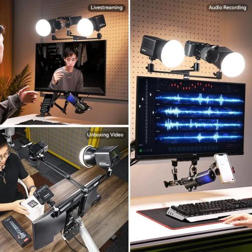 Ulanzi monitor bővítő konzol, VESA 75x75mm, 100x100mm, 3db kar gömbfejjel, 4kg teherbírás (UL-T051)