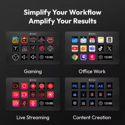 Ulanzi D200 Stream Deck Smart Keyboard multifunkciós makró, stream vezérlő, 13db programozható gomb (UL-A015)