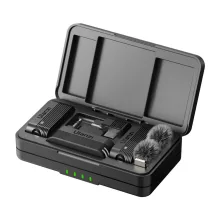 Ulanzi A100 vezeték nélküli lavalier mikrofon, 2 mikrofon és 1 vevő, usb-c, 3,5 jack, fekete (UL-A014A)