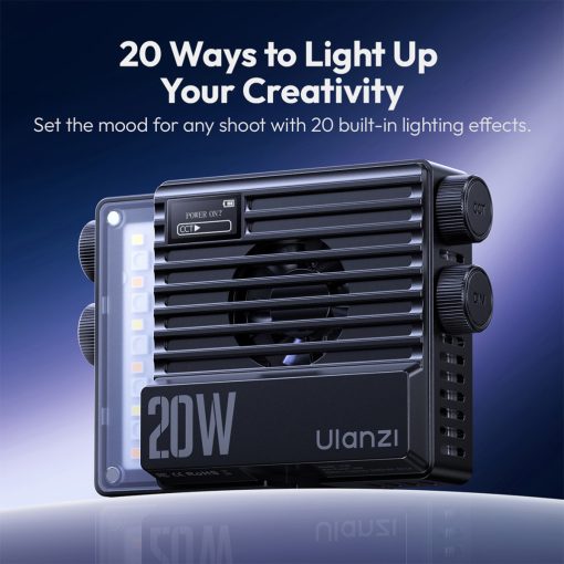 Ulanzi LE20 20W RGB fotó videó LED lámpa, 3200lux, CRI95, ventillátoros hűtés (UL-L090)