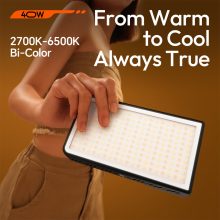 Ulanzi 40W bi-color led lámpa, 14000lux, 37Wh, 2700K-6500K, 95CRI, 8 effekt, hűtőventillátor (UL-L129)