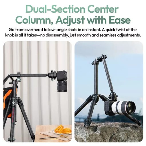 Ulanzi JJ06 Overhead GlideGo, karbon videó állvány, 44-187cm, 18kg teherbírás, Uka gyorscseretalp (UL-T081)