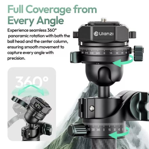 Ulanzi JJ06 Overhead GlideGo, karbon videó állvány, 44-187cm, 18kg teherbírás, Uka gyorscseretalp (UL-T081)