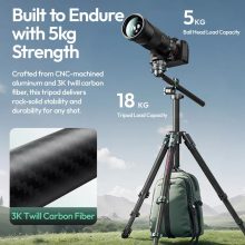 Ulanzi JJ06 Overhead GlideGo, karbon videó állvány, 44-187cm, 18kg teherbírás, Uka gyorscseretalp (UL-T081)