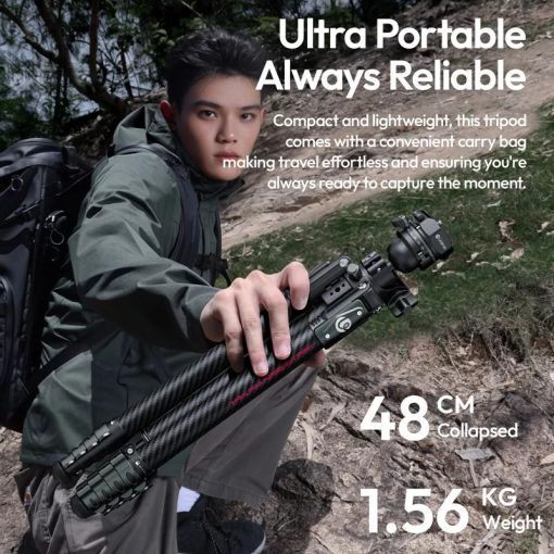 Ulanzi JJ06 Overhead GlideGo, karbon videó állvány, 44-187cm, 18kg teherbírás, Uka gyorscseretalp (UL-T081)