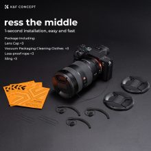 K&F Concept 3db objektívvédő sapka zsinórral + 3db törlőkendő, 62mm (KF-1994)