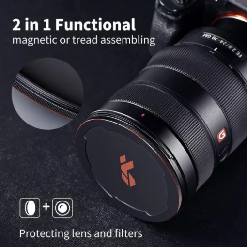 K&F Concept fém mágneses objetív sapka, 49mm, mágneses adapter nem tartozék (KF-04-066)