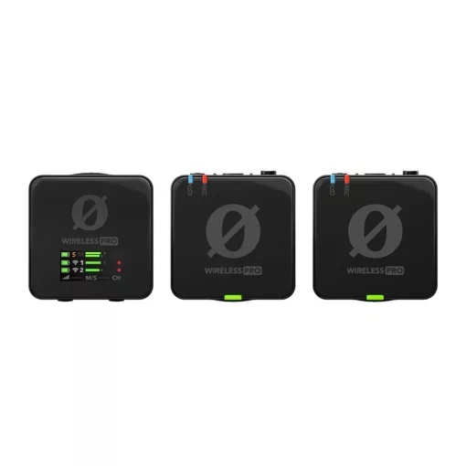 RODE WIRELESS PRO PROFESSZIONÁLIS KÉT CSATORNÁS DIGITÁLIS VEZETÉK NÉLKÜLI MIKROFON RENDSZER FEJLETT FUNKCIÓKKAL ÉS SZÁMOS KIEGÉSZÍTŐVEL (WIPRO)