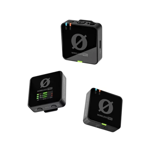 RODE WIRELESS PRO PROFESSZIONÁLIS KÉT CSATORNÁS DIGITÁLIS VEZETÉK NÉLKÜLI MIKROFON RENDSZER FEJLETT FUNKCIÓKKAL ÉS SZÁMOS KIEGÉSZÍTŐVEL (WIPRO)