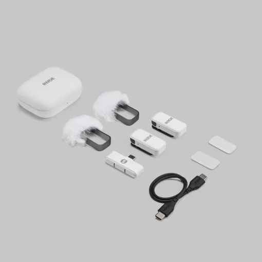 RODE Wireless Micro-C két csatornás kompakt vezeték nélküli mikrofon (USB-C), fehér