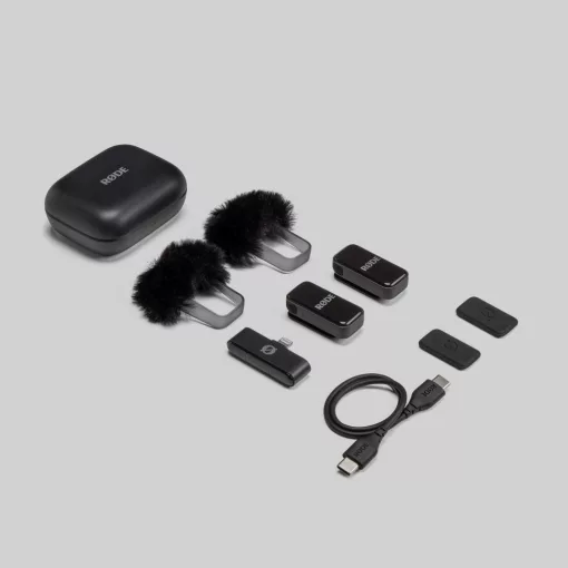 RODE Wireless Micro-L ultra kompakt két csatornás vezeték nélküli mikrorofonrendszer Lightning csatlakozóval, fekete
