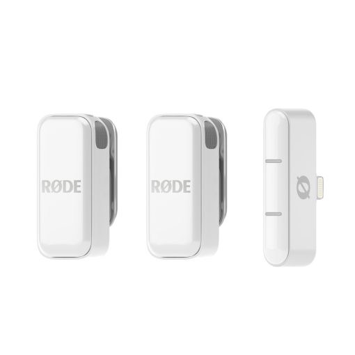 Rode Wireless Micro-L ultra kompakt két csatornás vezeték nélküli mikrorofonrendszer Lightning csatlakozóval, fehér