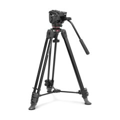   Manfrotto 500X Fluid fej alumínium ikerlábas videó állvánnyal (MVK500XAM)