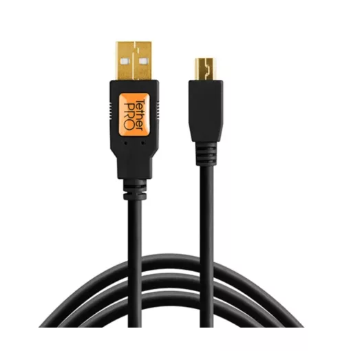 TETHER TOOLS TetherPro Kábel USB 2.0. > Mini-B 5pin 4.6m fekete - (CU5450)