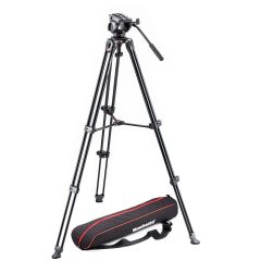   Manfrotto MVH500A fluid fej + MVT502AM alu állvány, ikerláb, középterp (MVK500AM)