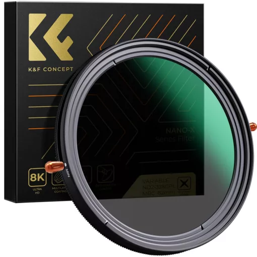 K&F Concept NANO-X, CPL+VARIO ND2-32 szűrő, w/o black cross, HD, vízlep, karcálló, törlőkendő, 46mm (KF-01-2050V1)