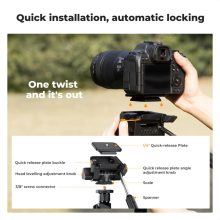 K&F Concept O234A0+BV01 állvány, 196cm magasság, 4kg teherbírás, telefonadapter (KF-09-115V1)