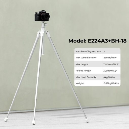 K&F Concept E224A3+BH-18 állvány, selfie bot, Gopro adapter, telefon adapter, bluetooth kioldó (KF-09-120V3)