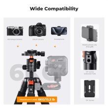 K&F Concept S225A0+BH-25 mini állvány, 55cm max magasság, 6kg teherbírás ( KF-09-160)