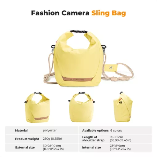K&F Concept Urban Wander 11, 5L, fotós oldaltáska, sárga (KF-13-168V4)