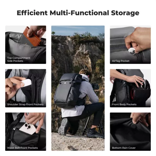 K&F Concept 30L Star Wander 02, fotós hátizsák, fekete (KF-13-206V1)