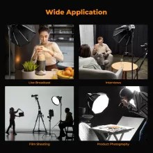 K&F Concept 40cm átmérőjű, octagonal softbox, gyorscsatlakozás, méhsejt rács, Mini Bowens csatlak. (KF-18-0013)