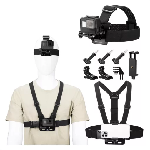 K&F Concept akciókamera és okostelefon mellpánt, fejpánt szett (KF-2290)